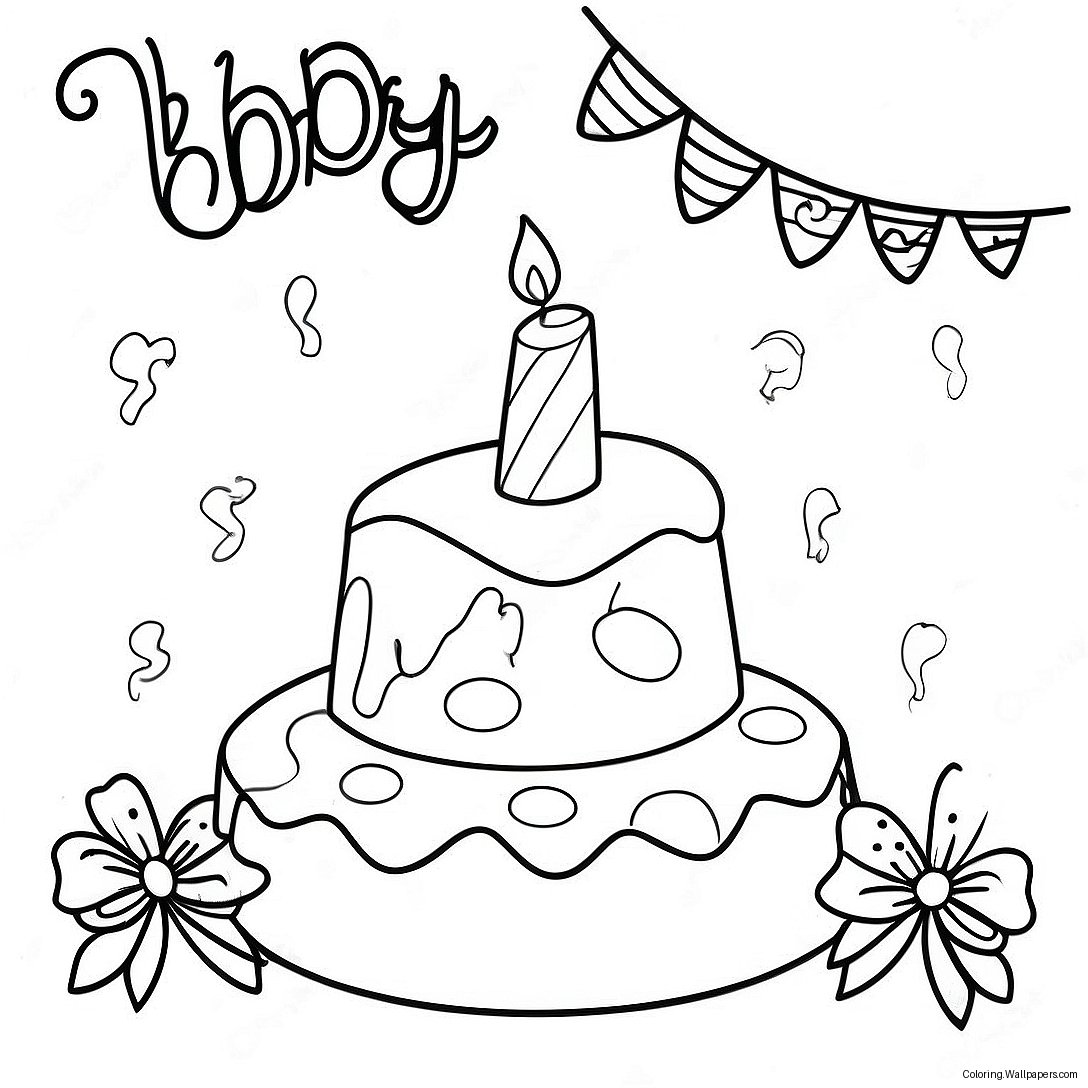 Colorful Birthday Cards Coloring Page 24744