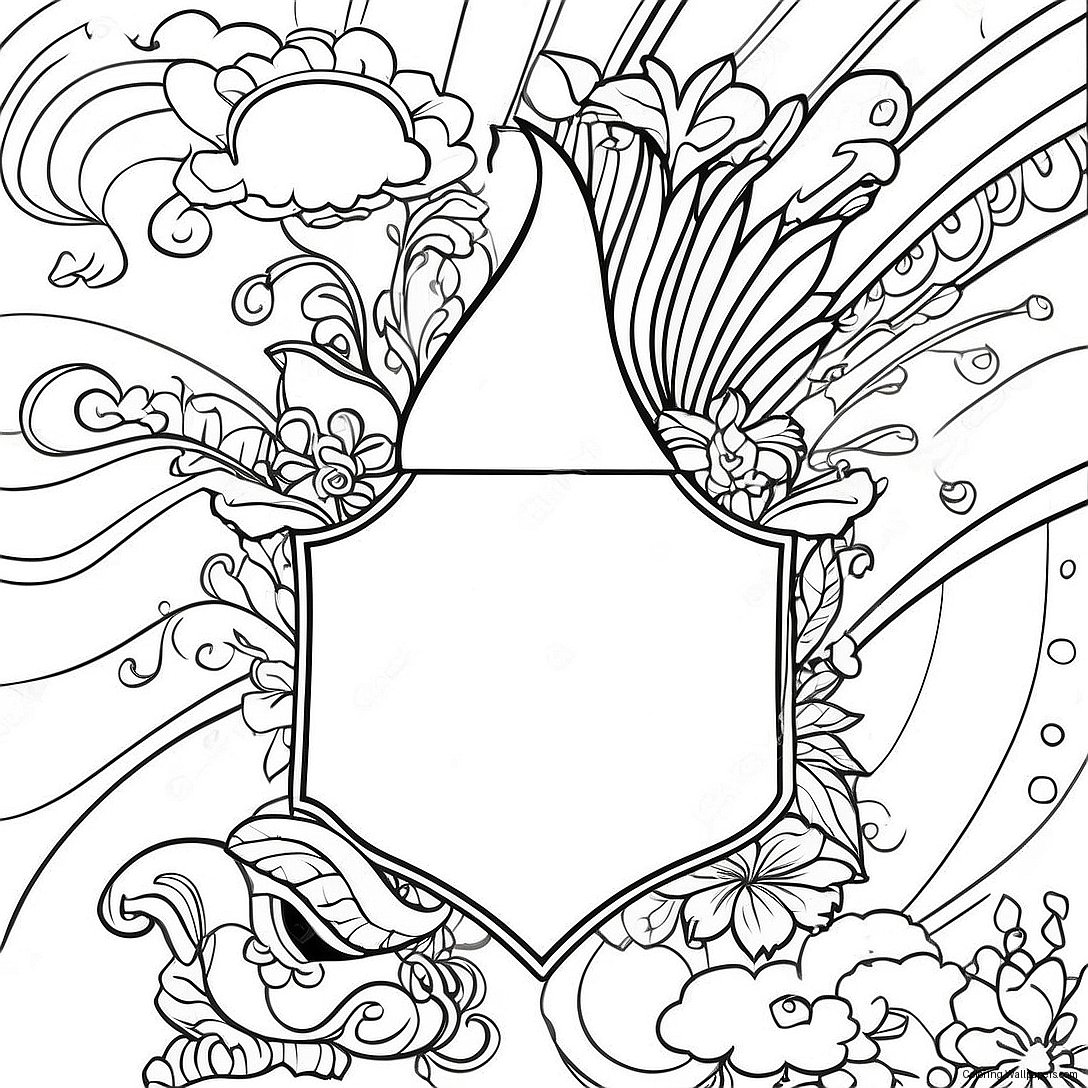 Colorful Blank Flag Template Coloring Page 24239