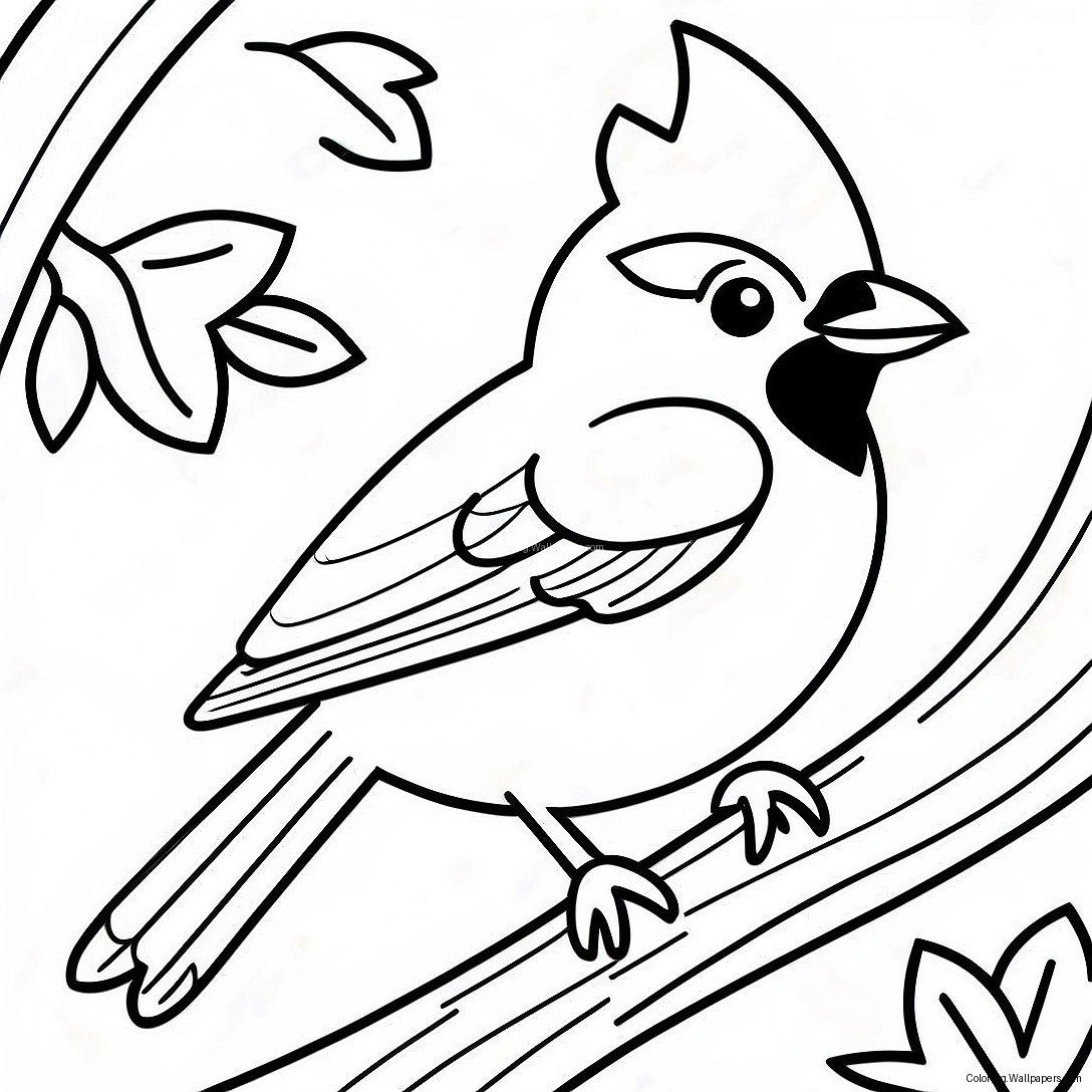 Colorful Blue Jay In A Tree Coloring Page 34987