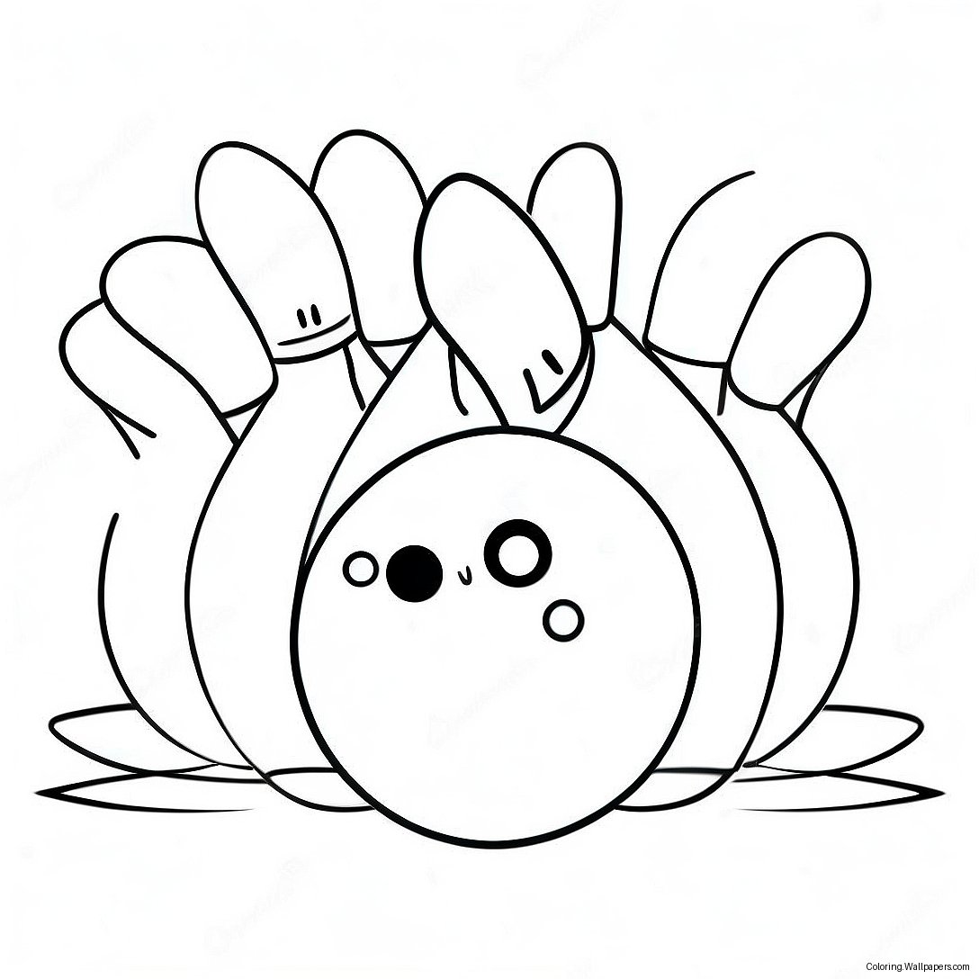 Colorful Bowling Ball And Pins Coloring Page 16597