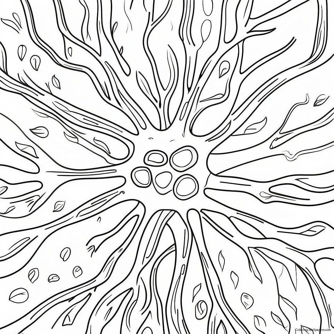 Colorful Brain Neurons Coloring Page 57983