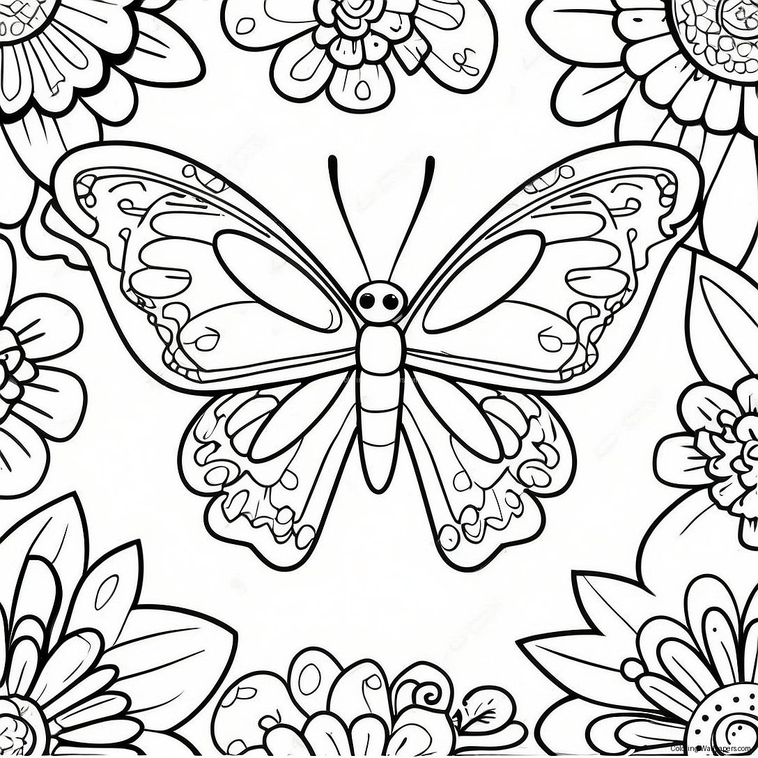 Colorful Butterfly Moth Coloring Page 12157