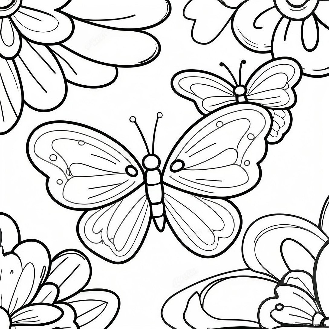 Colorful Butterfly Transformation Coloring Page 11619