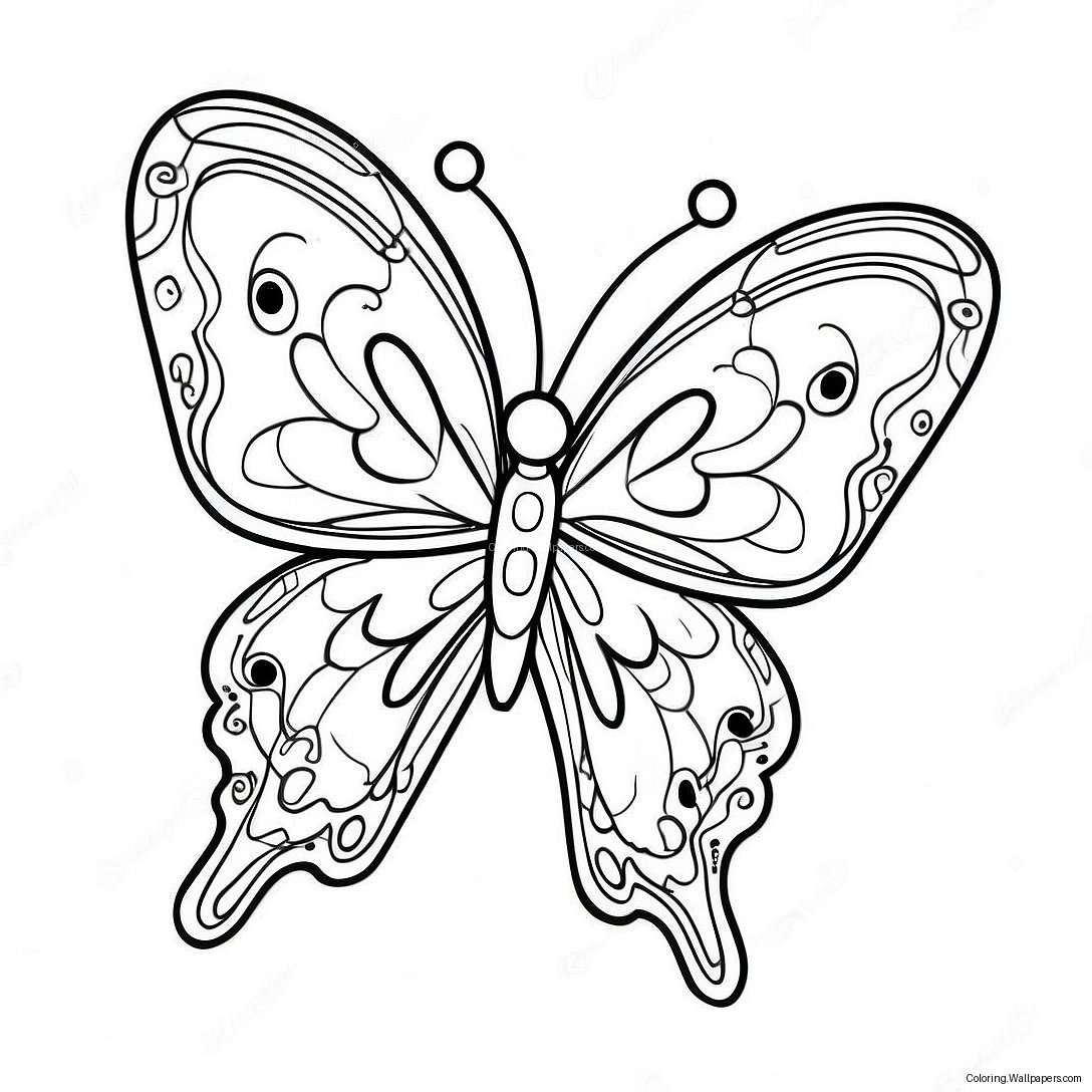 Colorful Butterfly Transformation Coloring Page 11620