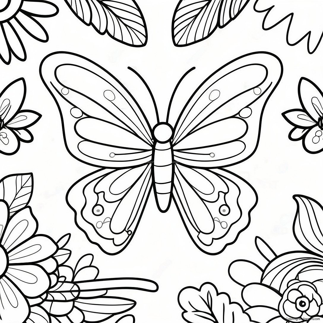 Colorful Butterfly Wings Coloring Page 20404