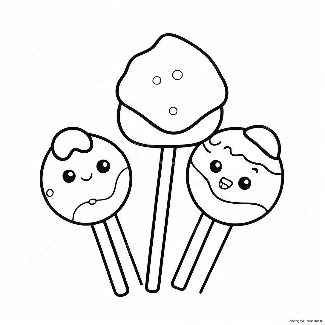 Colorful Cake Pop Tower Coloring Page 58874