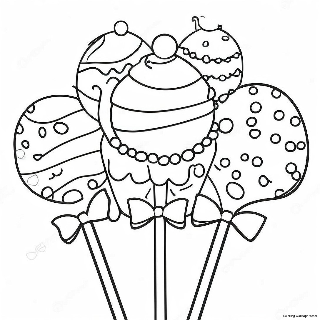 Página Para Colorear De Torre De Cake Pops Coloridos 58876