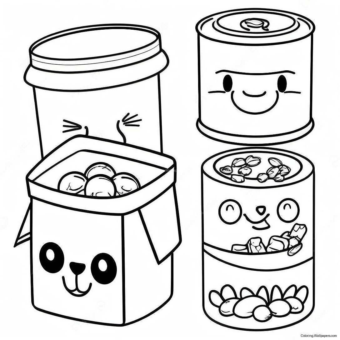 Colorful Cat Food Packaging Coloring Page 35593