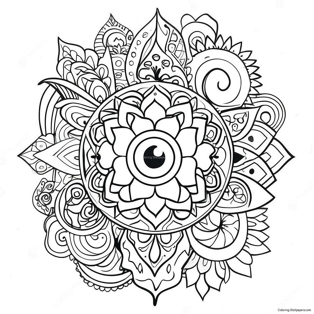 Colorful Chakra Energy Flow Coloring Page 51897