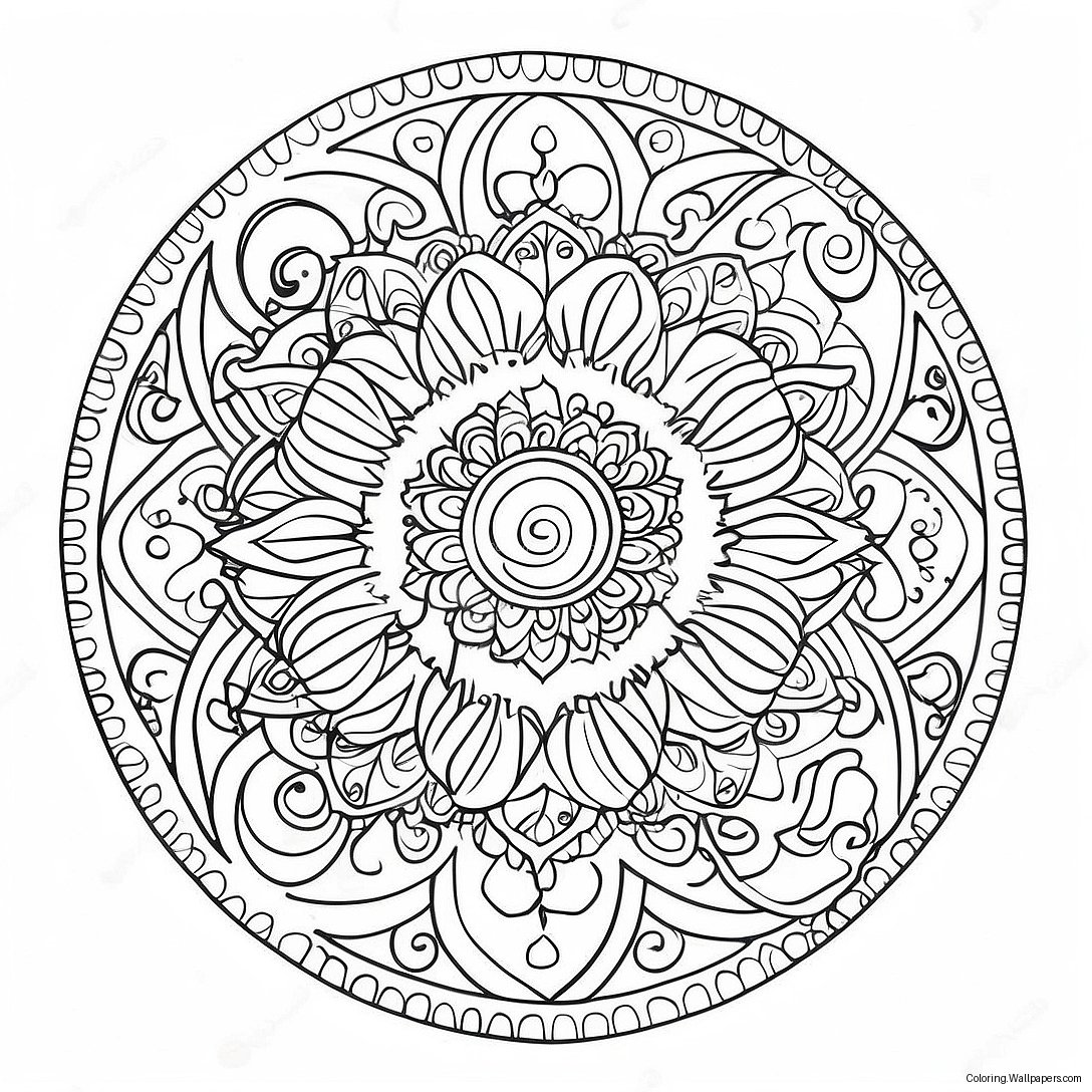 Fargeleggingsark Av Fargerik Chakra-Mandala 15451