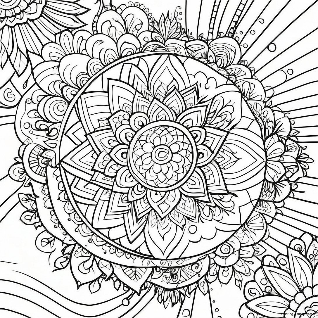 Värikäs Chakra-Mandala Värityssivu 15452