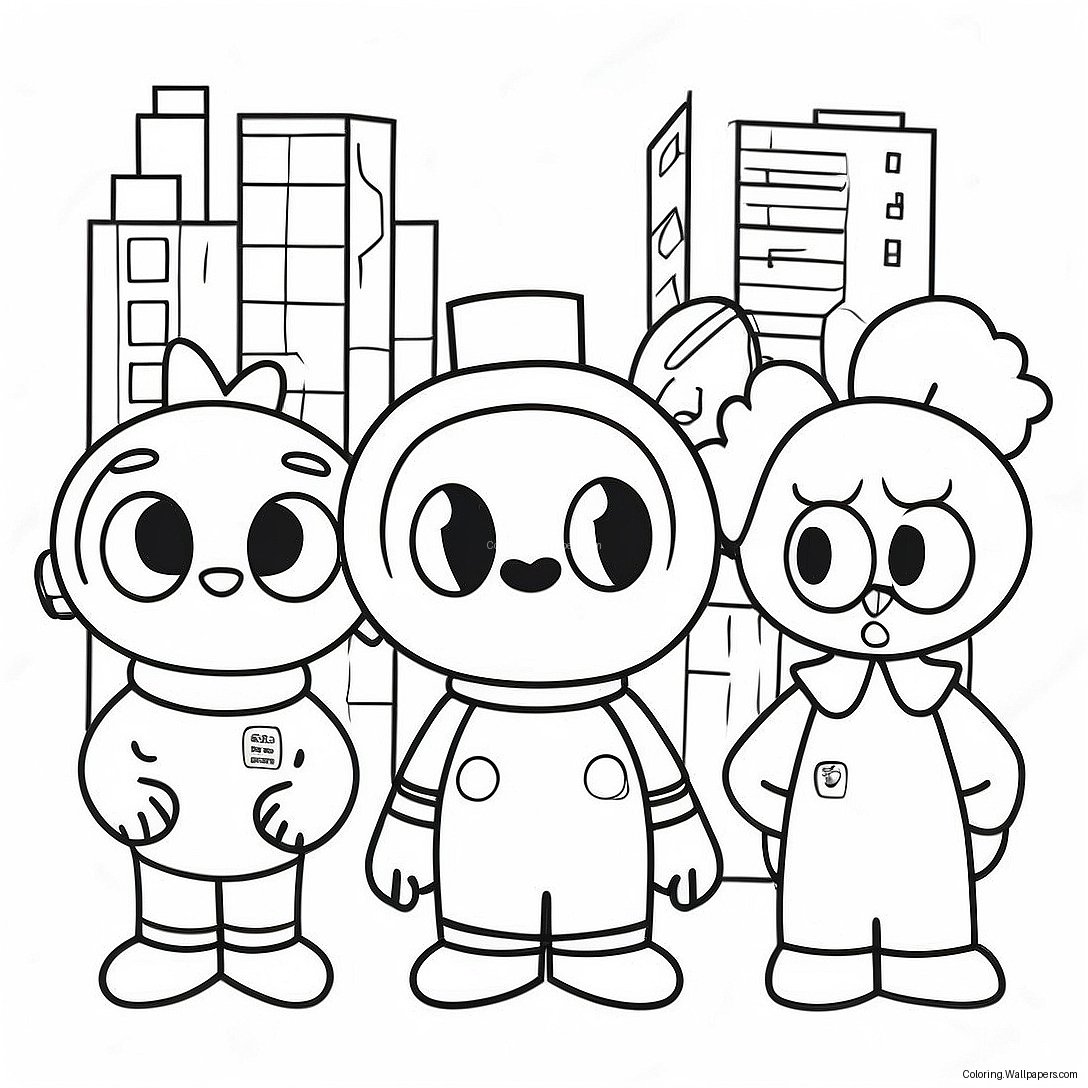 Colorful Characters From Charlie's Colorform City Coloring Page 56469