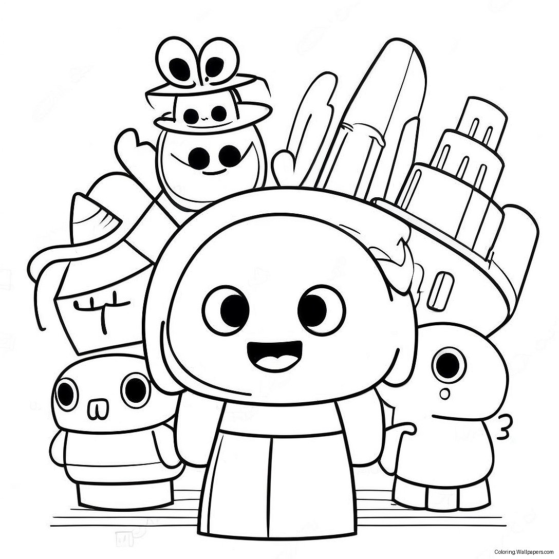 Colorful Characters From Charlie's Colorform City Coloring Page 56470