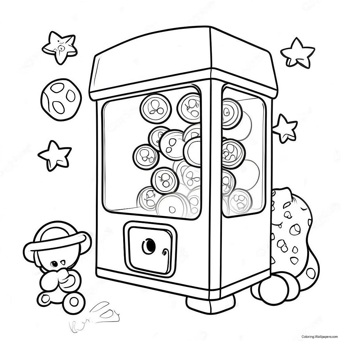 Colorful Claw Machine With Toys Coloring Page 35529