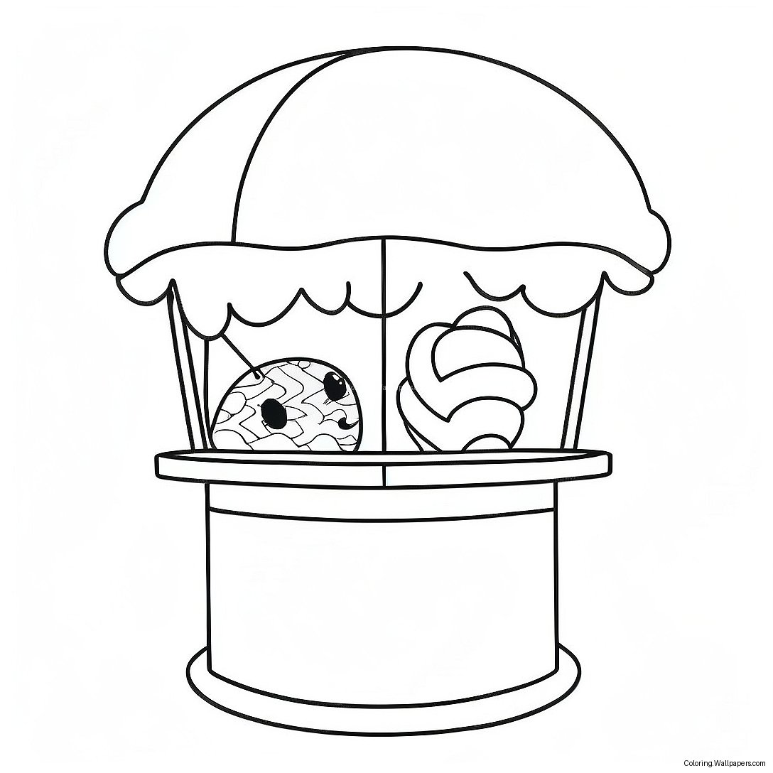 Colorful Cotton Candy Stand Coloring Page 45675