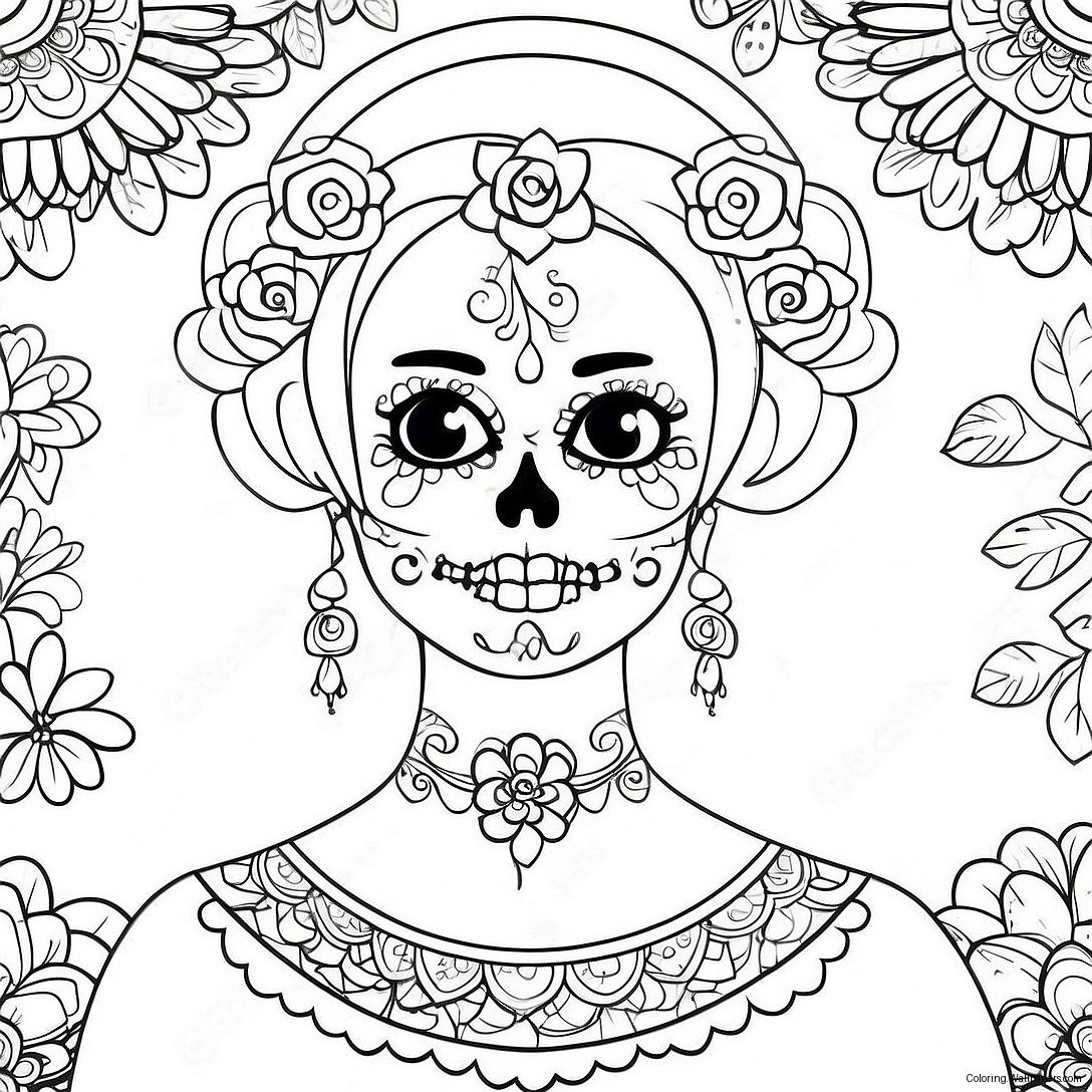 Buntes Tag Der Toten Catrina Ausmalbild 316