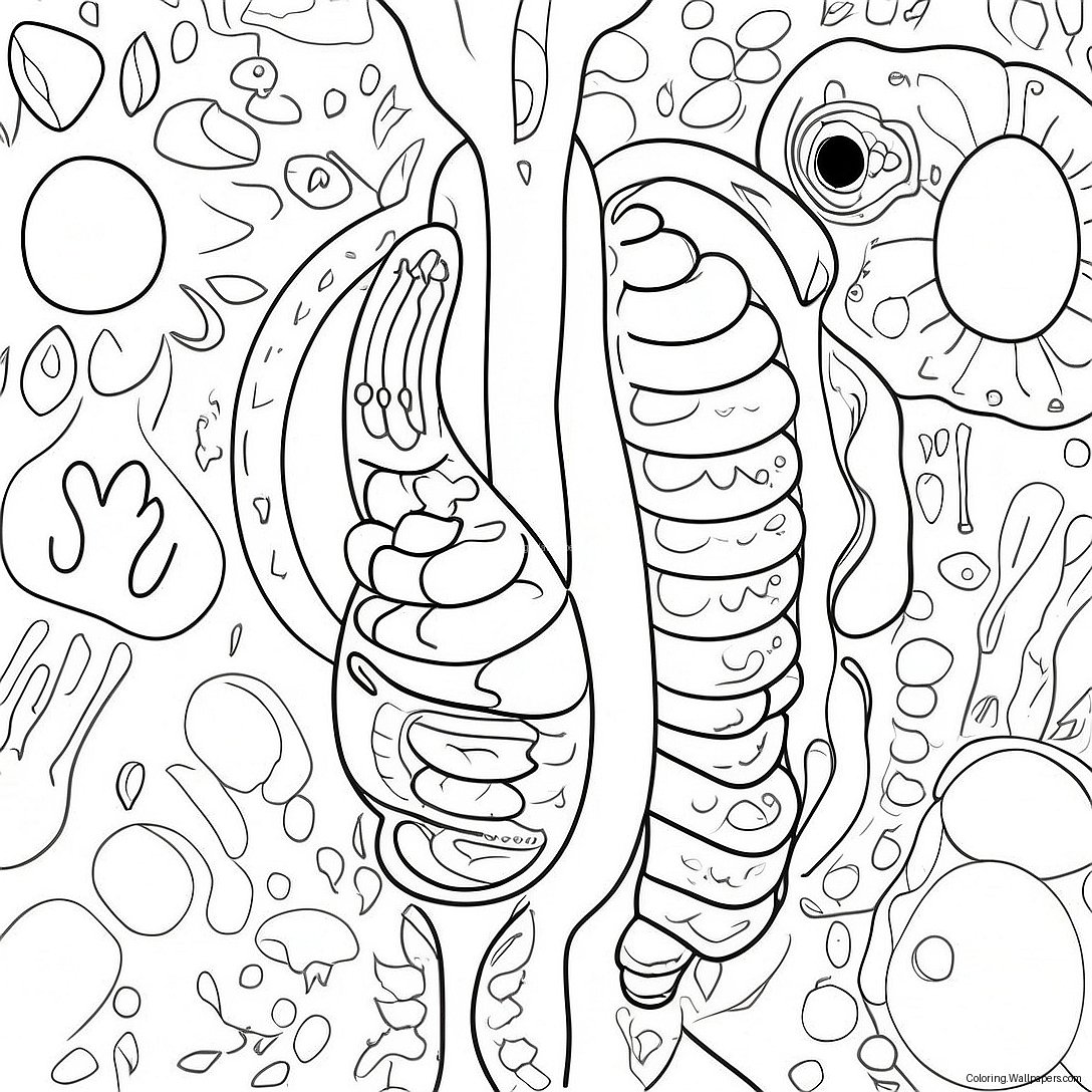 Página Para Colorear De Los Órganos Digestivos Coloridos 42086