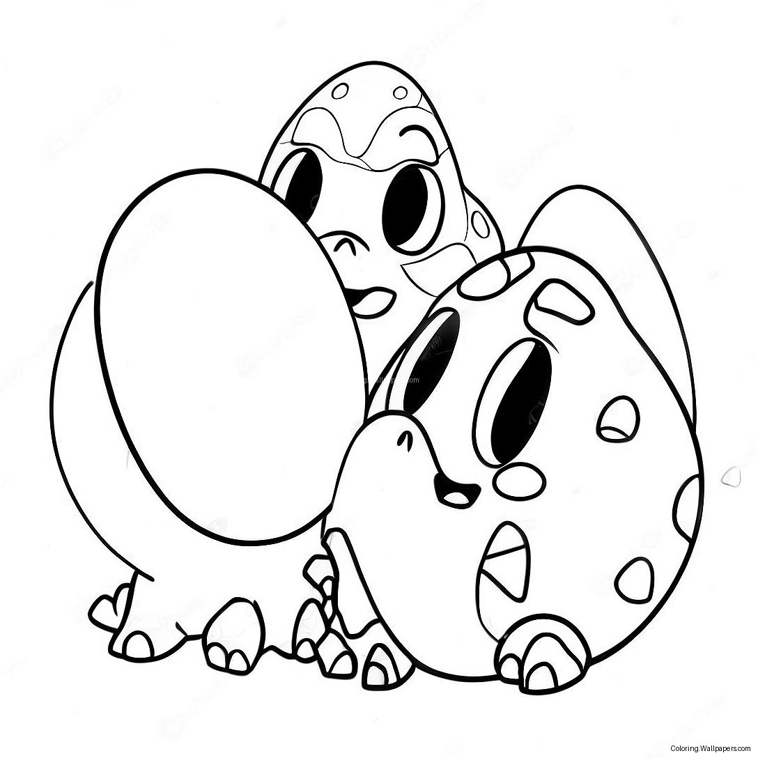 Colorful Dinosaur Eggs Coloring Page 33337