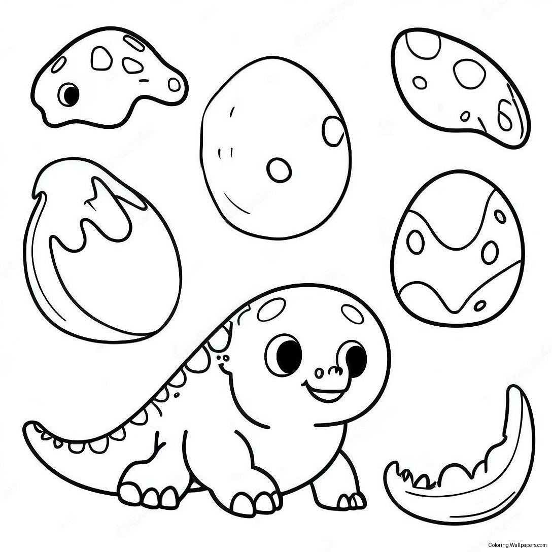 Página Para Colorear De Huevos De Dinosaurio Coloridos 33339