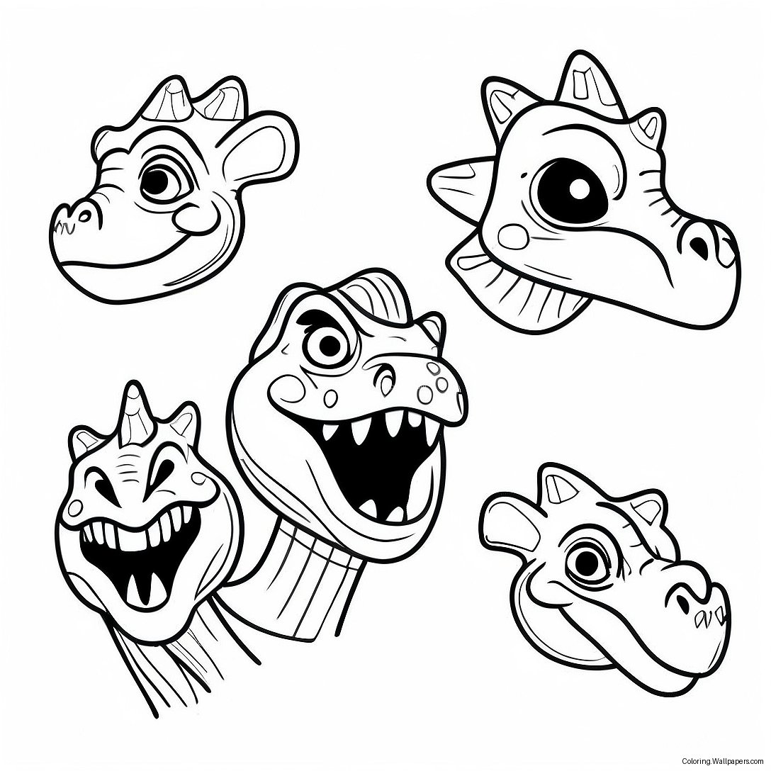 Colorful Dinosaur Mask Coloring Page 45020