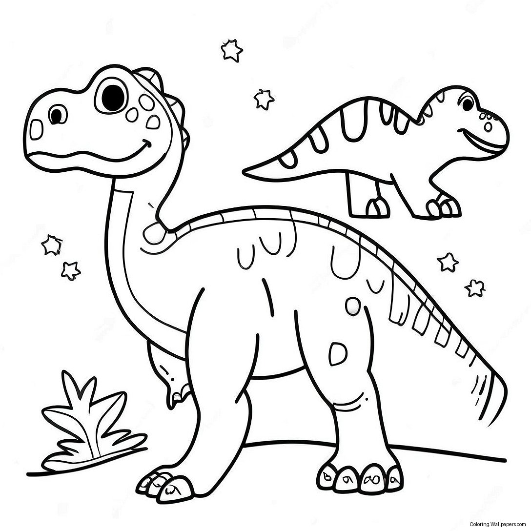 Colorful Dinosaurs Coloring Page 36788