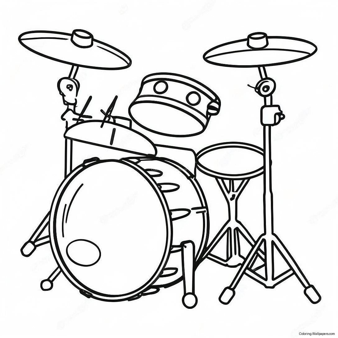 Colorful Drum Set Coloring Page 20583