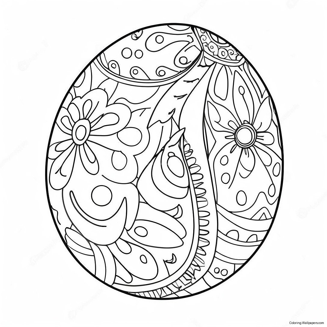 Colorful Easter Egg Addition Coloring Page 57476