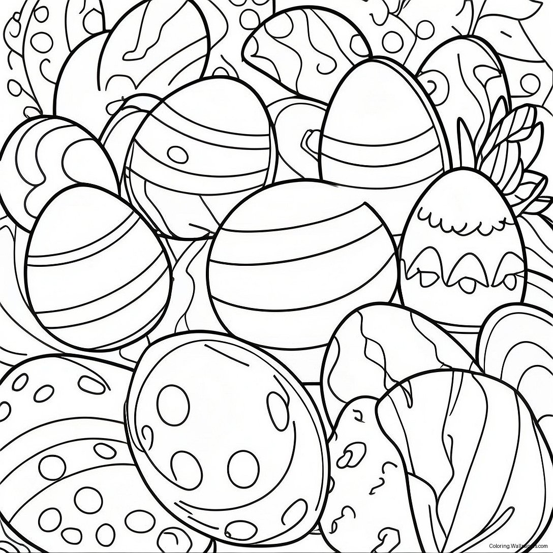 Página Para Colorear De Huevos De Pascua Coloridos 25843