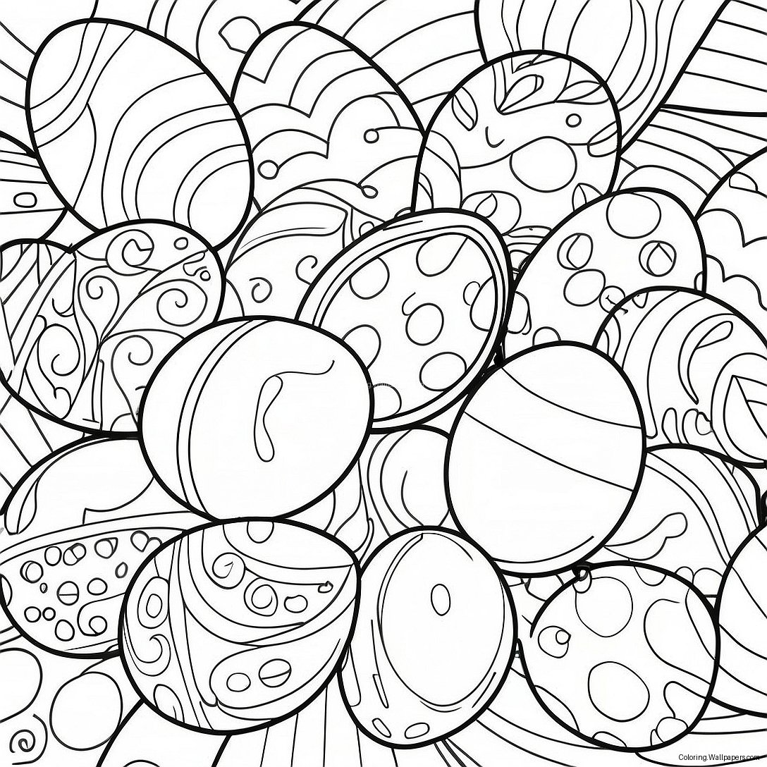 Página Para Colorear De Huevos De Pascua Coloridos 28426