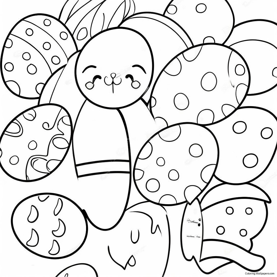 Colorful Easter Eggs Coloring Page 55994