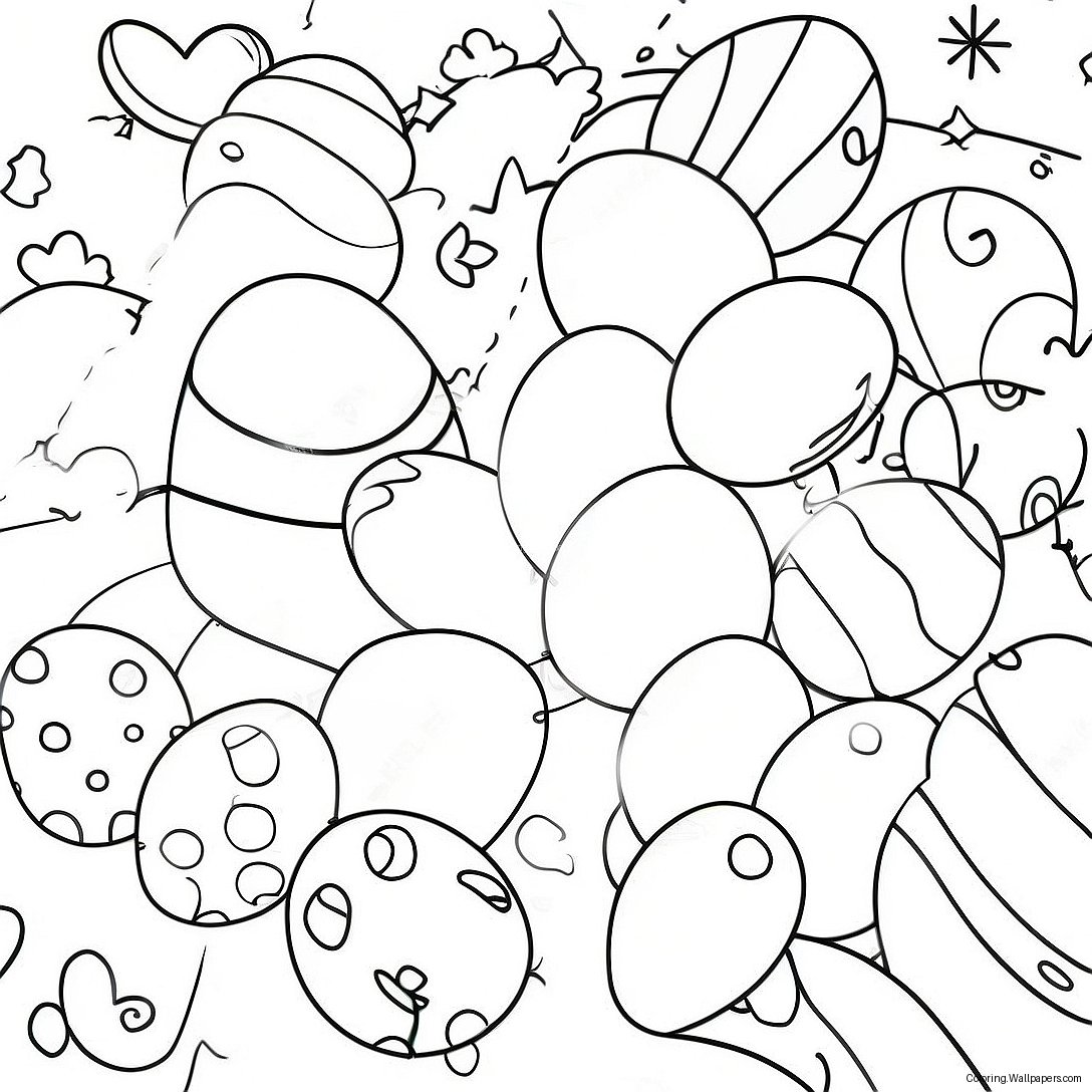 Colorful Easter Eggs Coloring Page 55995