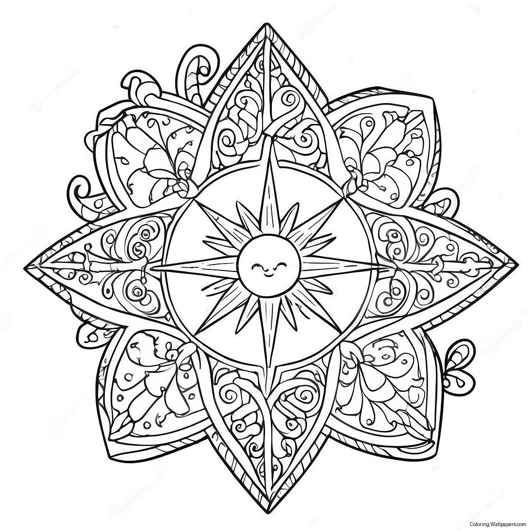 Colorful Epiphany Star Coloring Page 36398