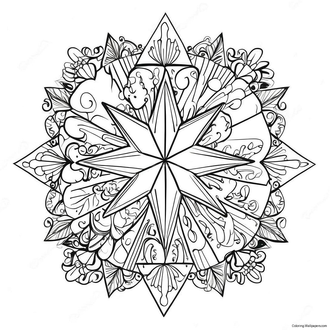 Colorful Epiphany Star Coloring Page 36400