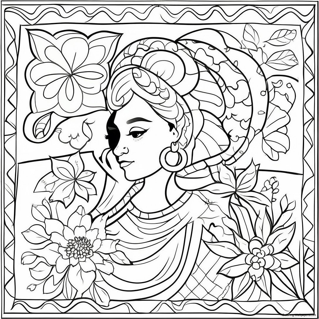 Colorful Faith Ringgold Quilt Coloring Page 49600