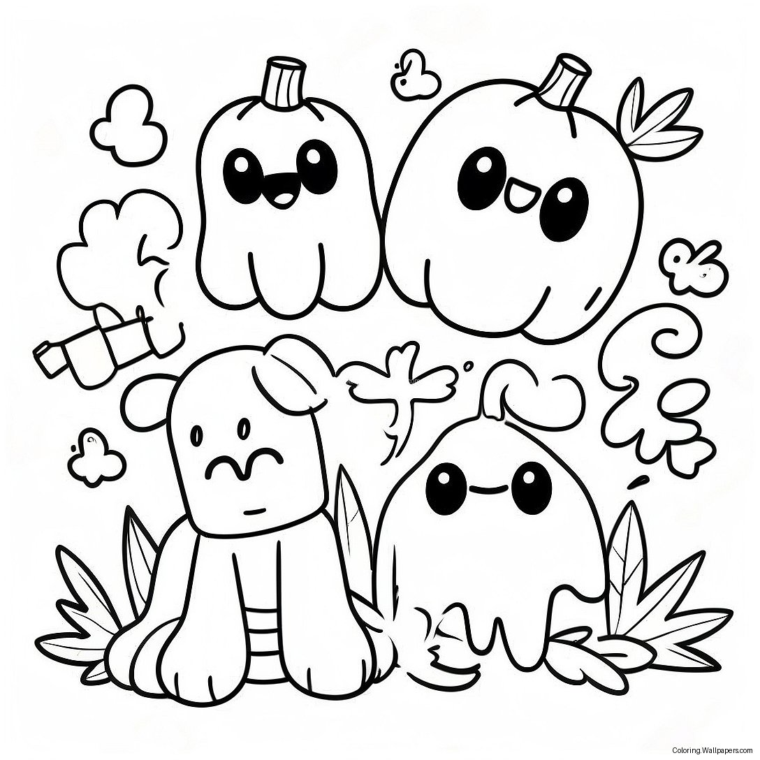 Colorful Fall Guys Characters Coloring Page 2962