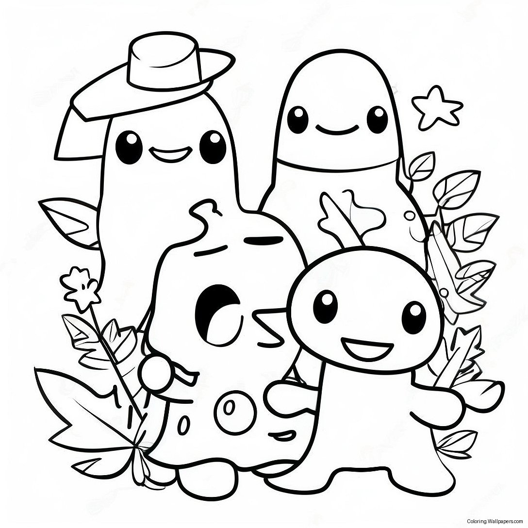 Colorful Fall Guys Characters Coloring Page 2963