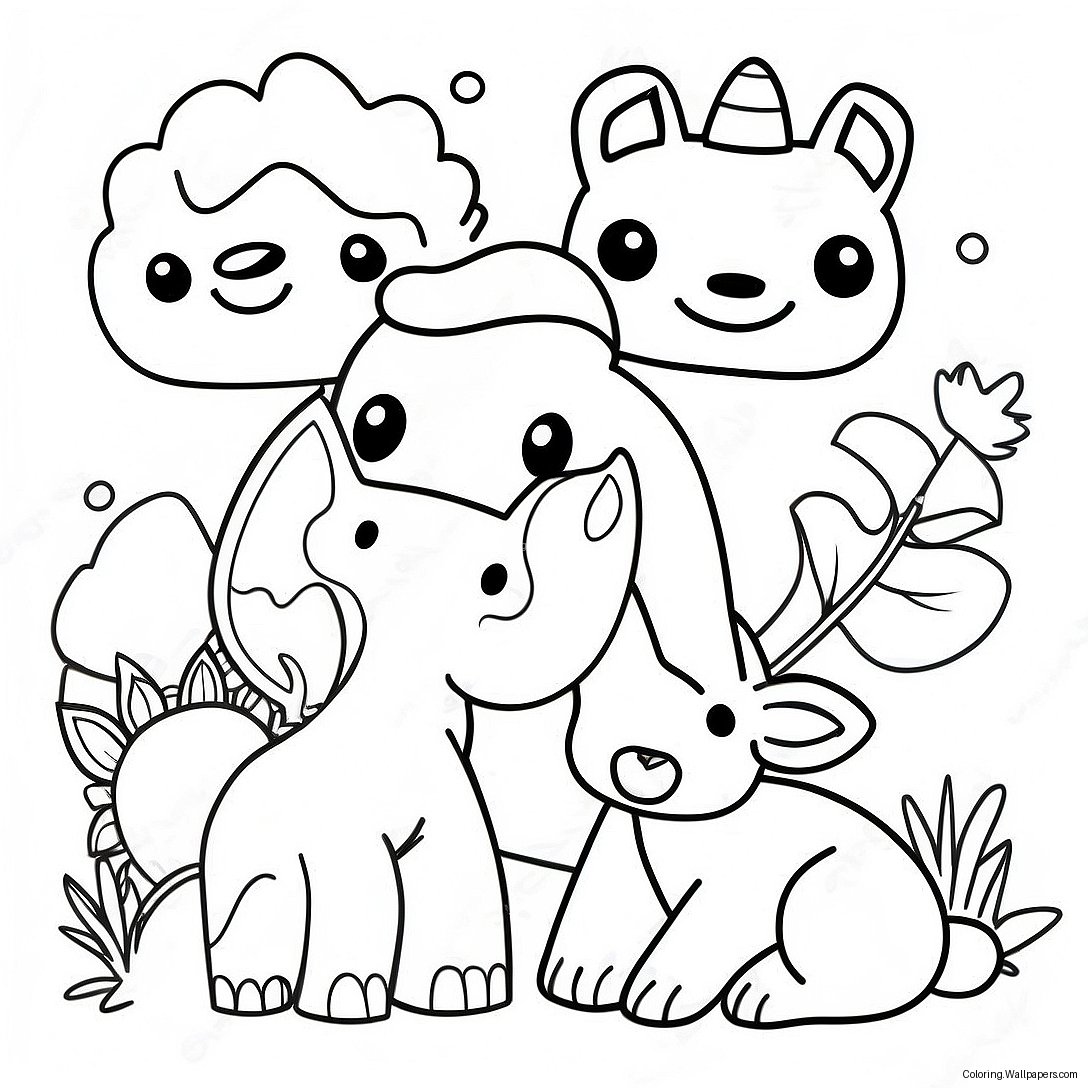 Colorful Felt Animals Coloring Page 2889