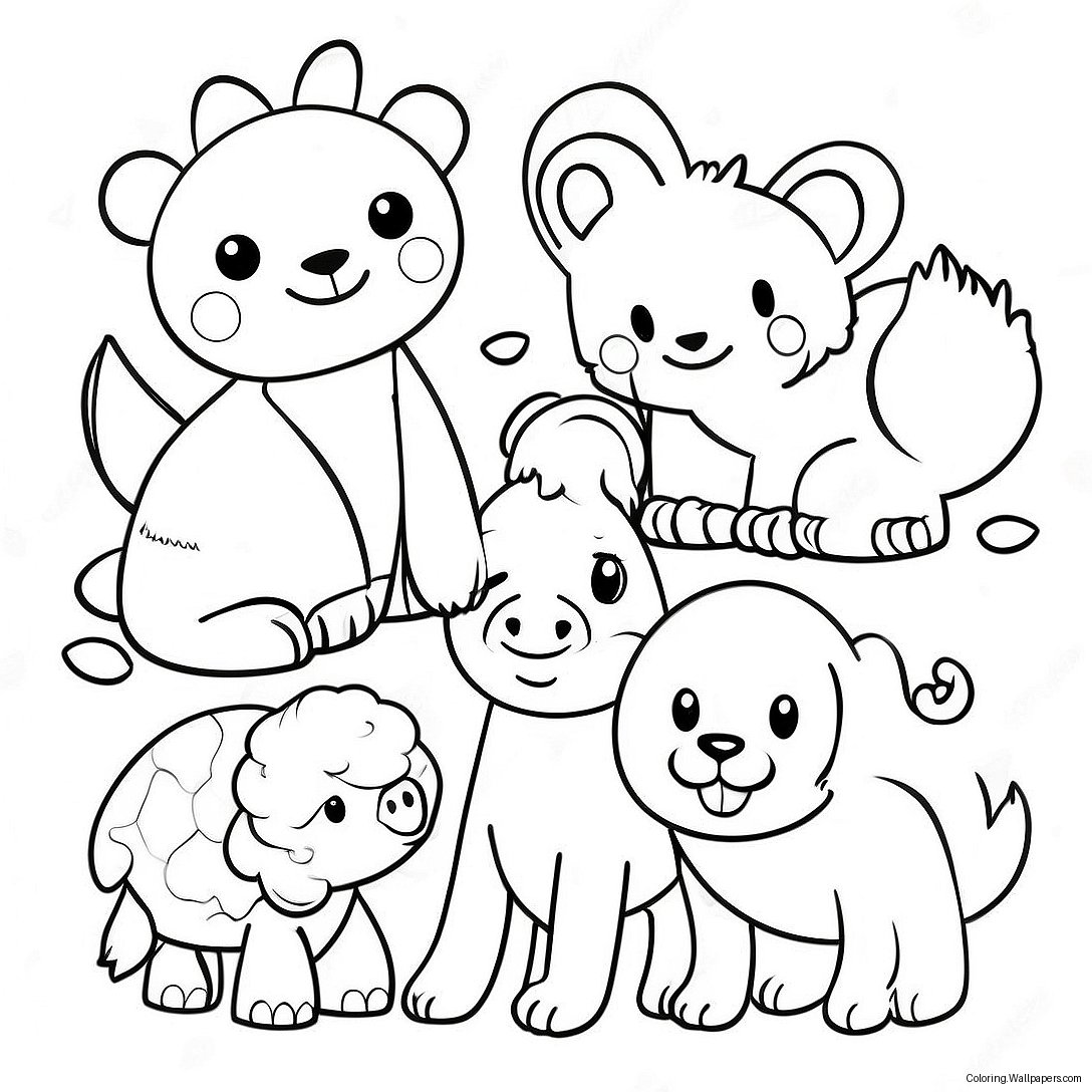 Colorful Felt Animals Coloring Page 2891