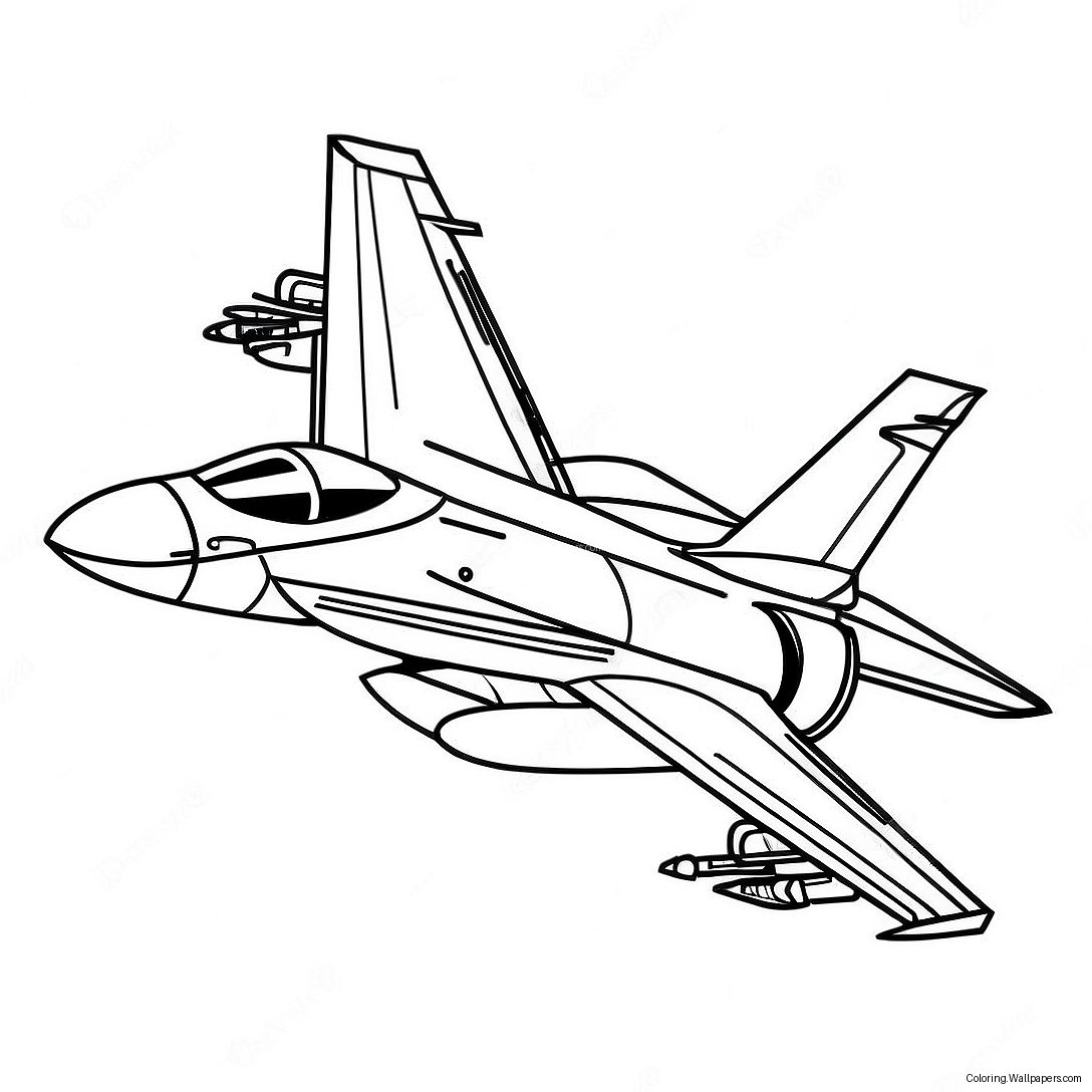 カラフルな戦闘機のぬりえページ 46366