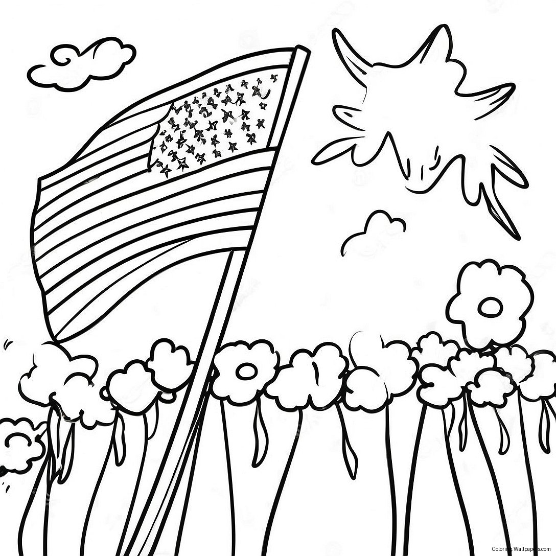 Colorful Flag Day Celebration Coloring Page 7067