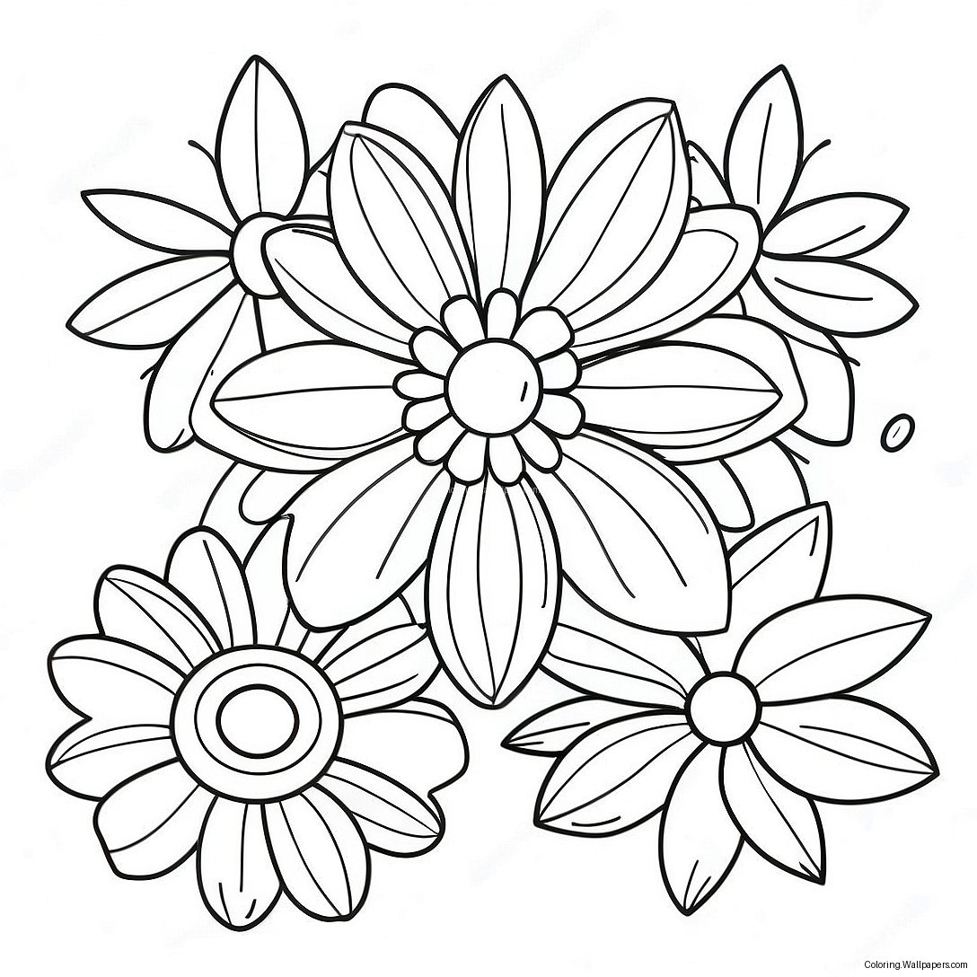 Colorful Flower Seed Coloring Page 55352