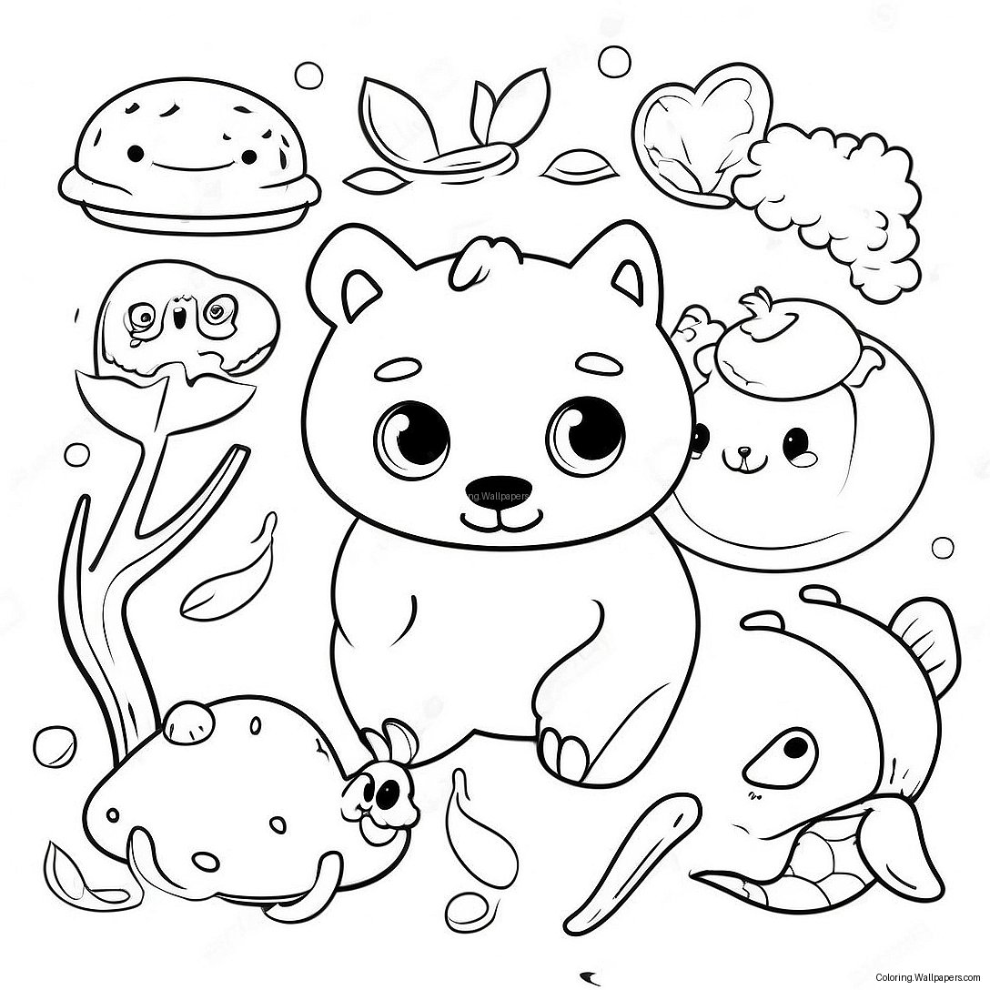 Colorful Food Chain With Animals Coloring Page 21206