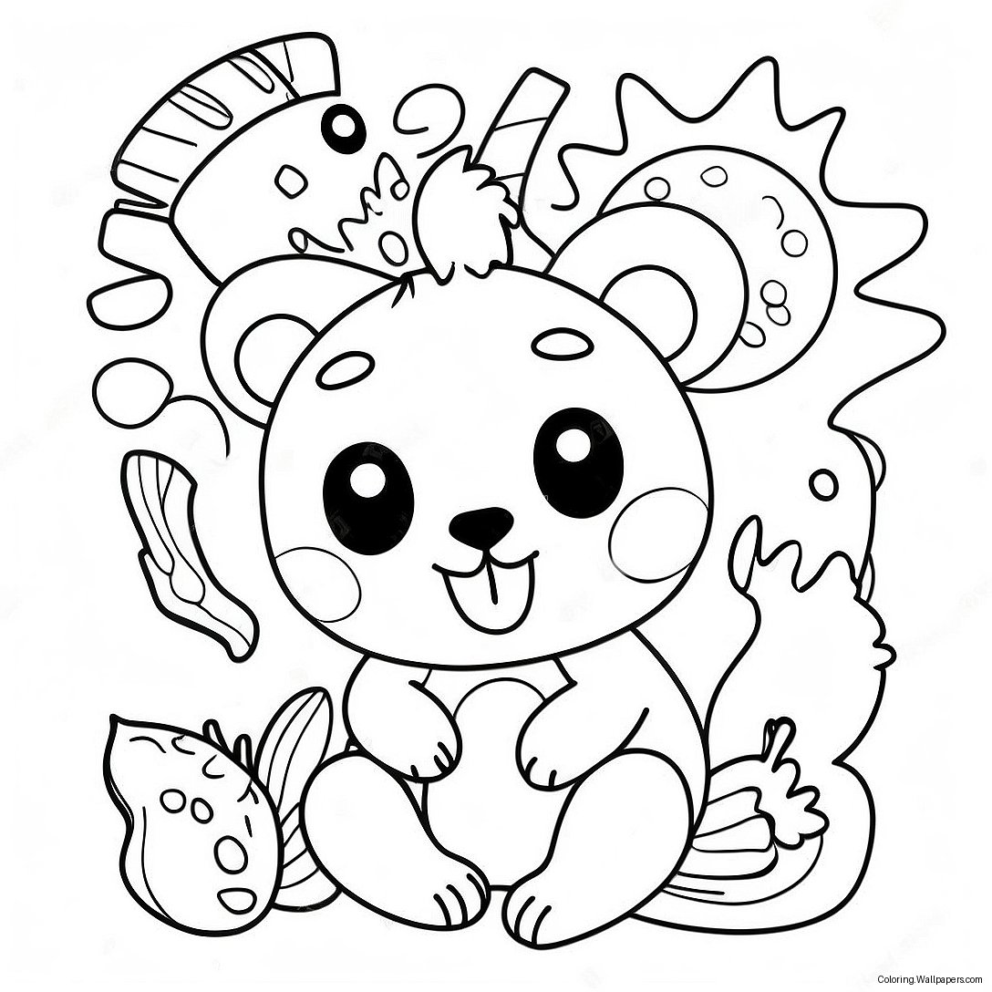 Colorful Fun Animals Coloring Page 28445