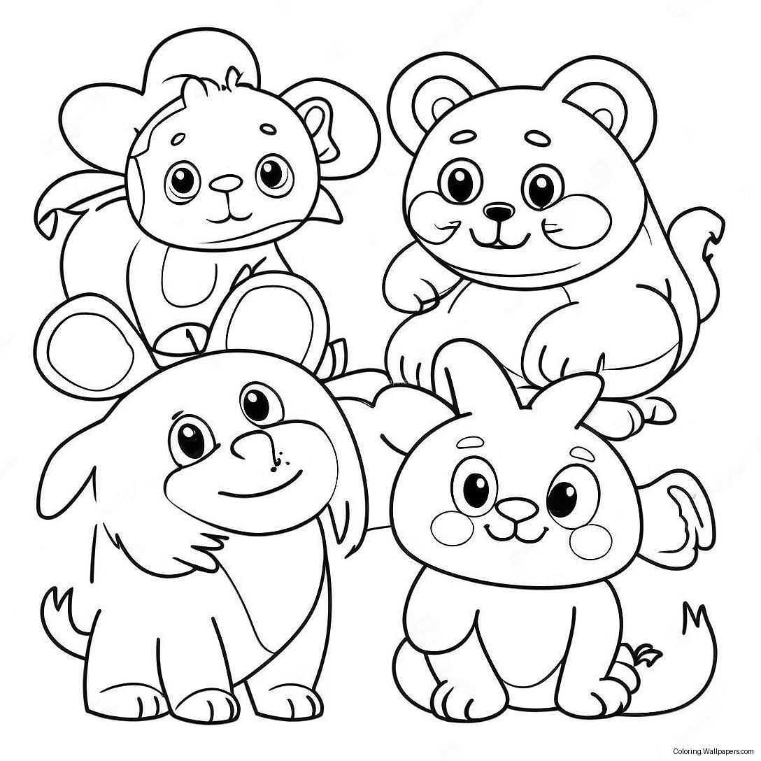 Colorful Fun Animals Coloring Page 28446