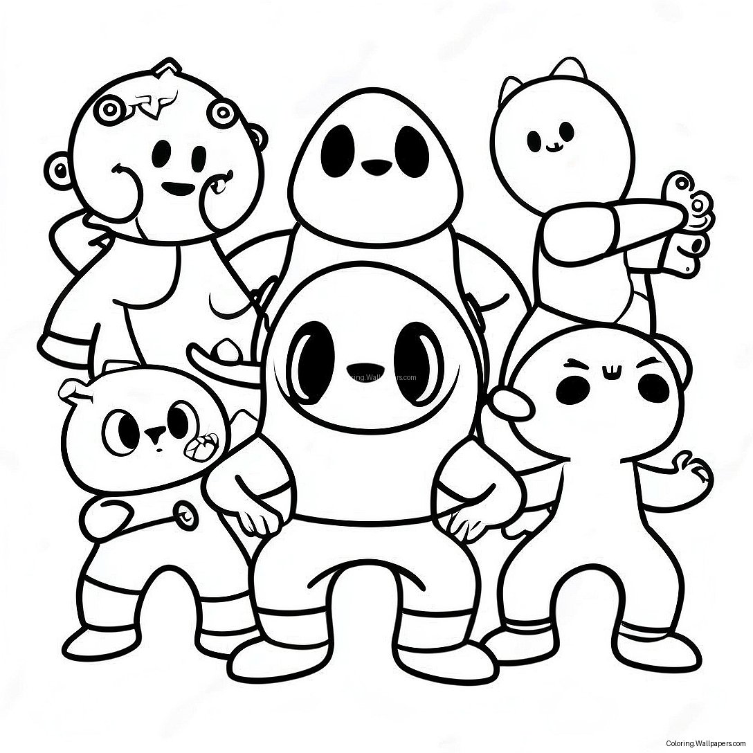 Colorful Gang Beasts Characters Coloring Page 31284