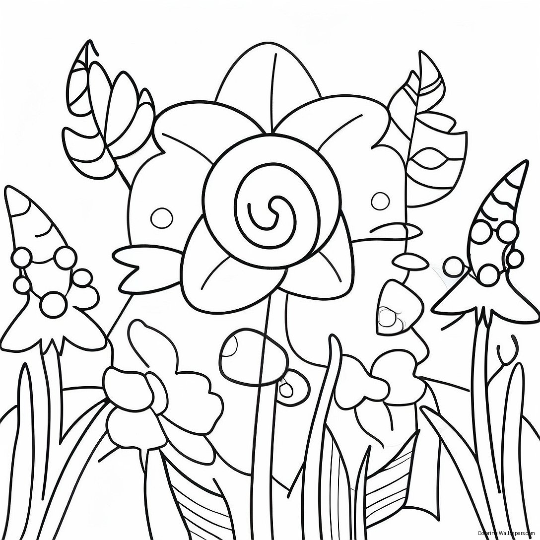 Página Para Colorear De Flores De Jardín Coloridas 40240