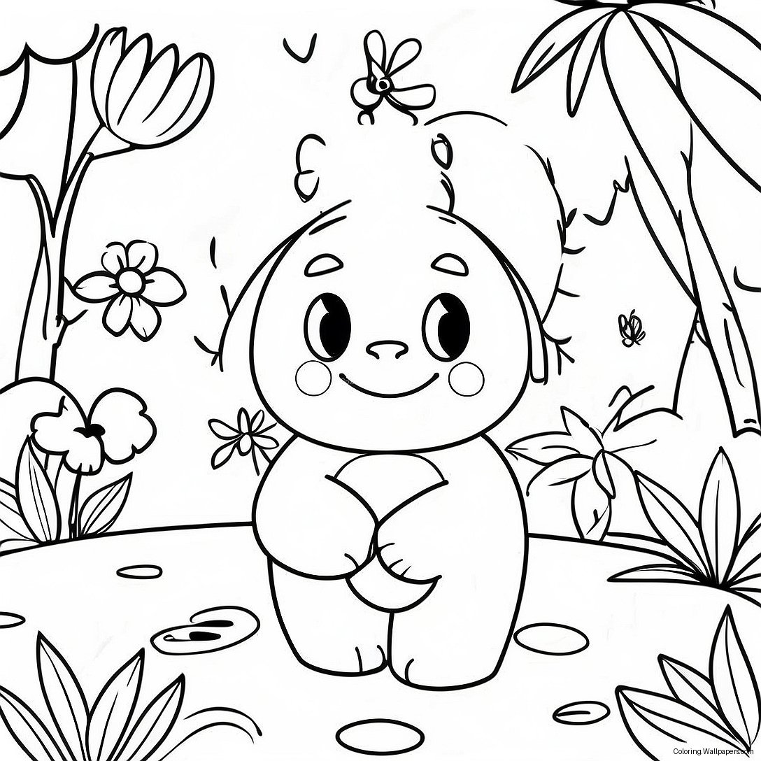 Colorful Garden Of Banban Characters Coloring Page 57935