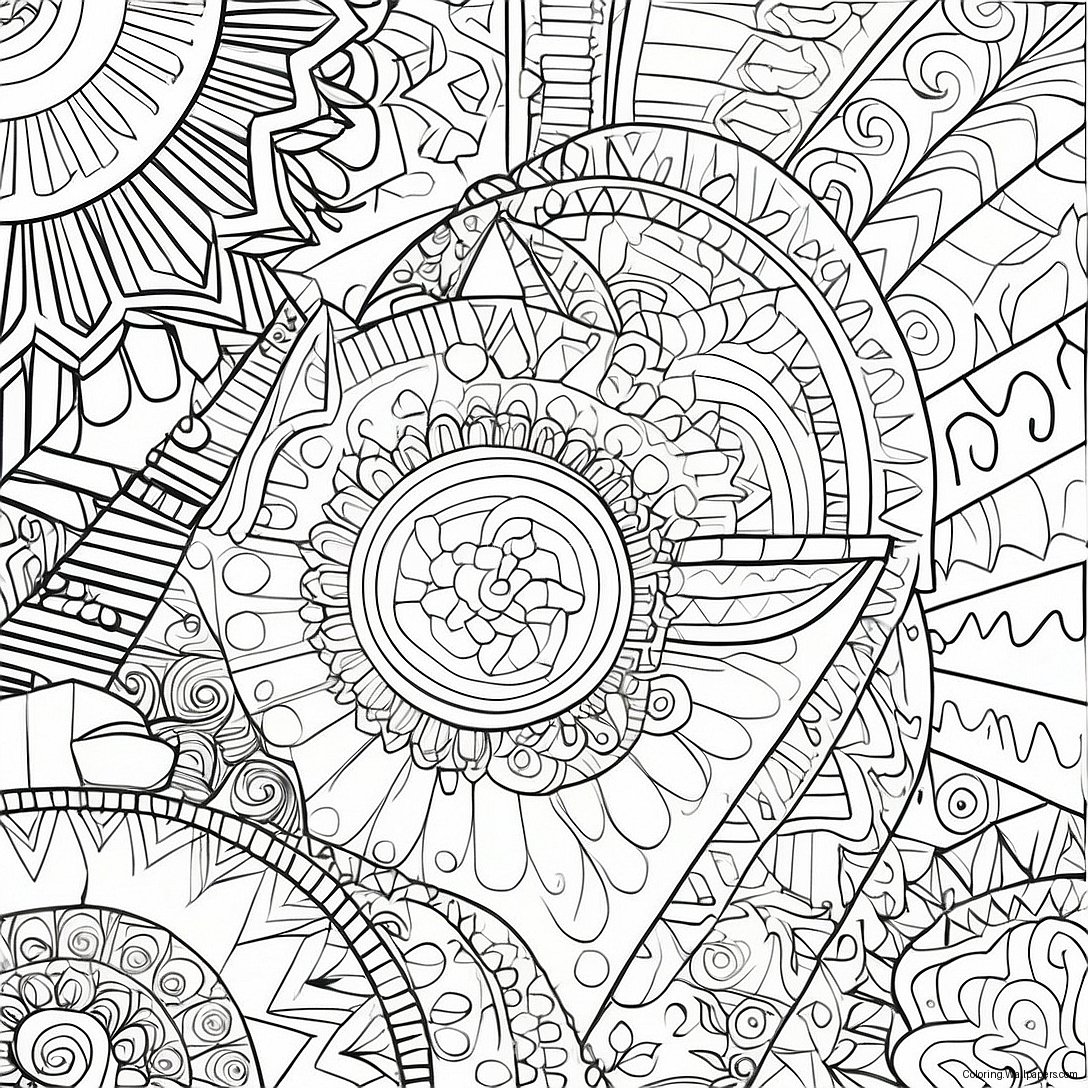 Colorful Geometric Patterns Coloring Page 47662