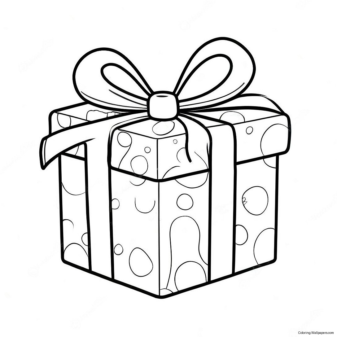 Colorful Gift Box With Ribbon Coloring Page 46007