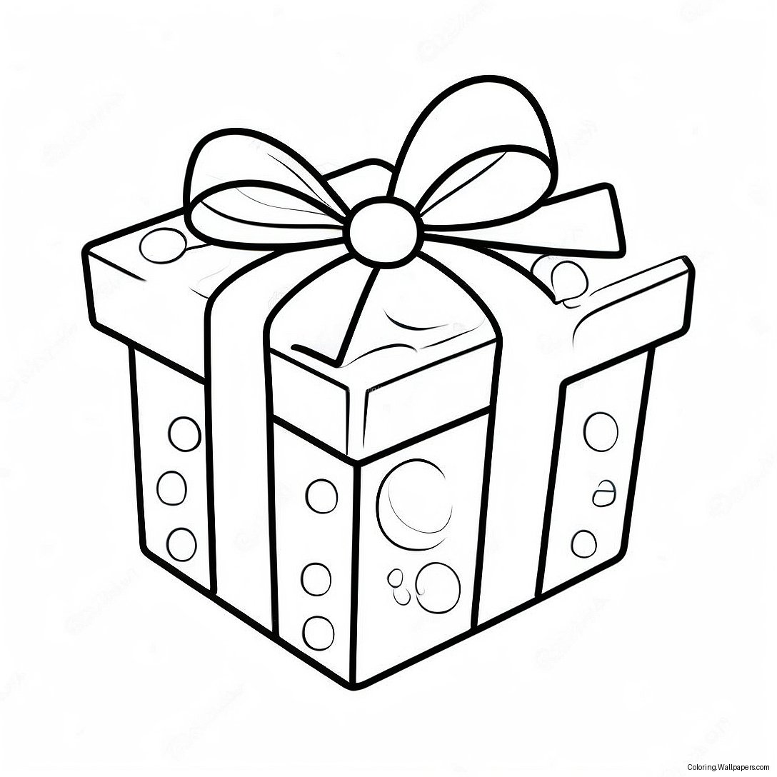 Colorful Gift Box With Ribbon Coloring Page 46008